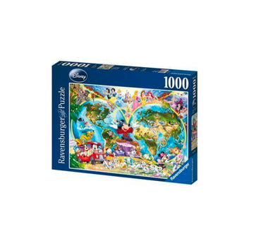 Disney- Puzzle mappamondo Disney 1000 pezzi