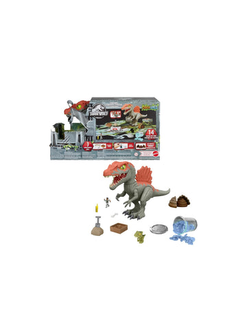 Jurassic World- Spinosauro distruggi gabbia con accessori