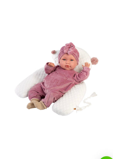 Llorens- bambola reborn Mimì 42cm con cuscino