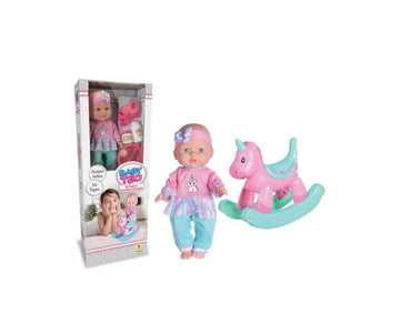 Baby Teo- Bambola con cavallino e set pappa