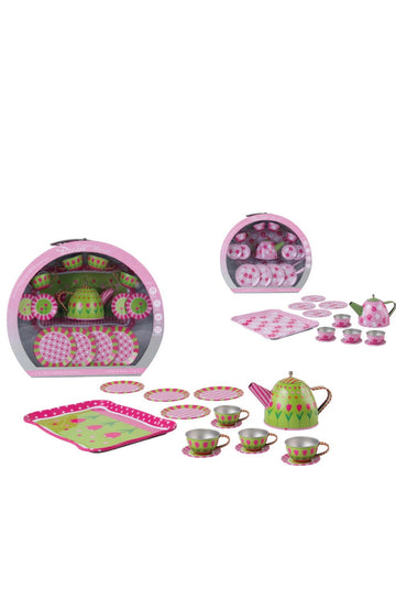 Kidz Corner- Set tea in metallo con fantasia fiori