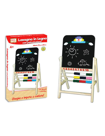 KIDZ CORNER- LAVAGNA IN LEGNO CON PALLOTTOLIERE