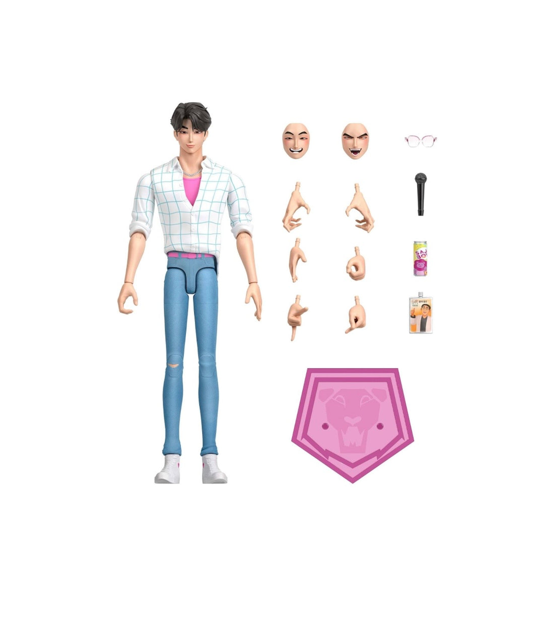 K-Pop- Demon Hunters Jinu con accessori volti/mani intercambiabili