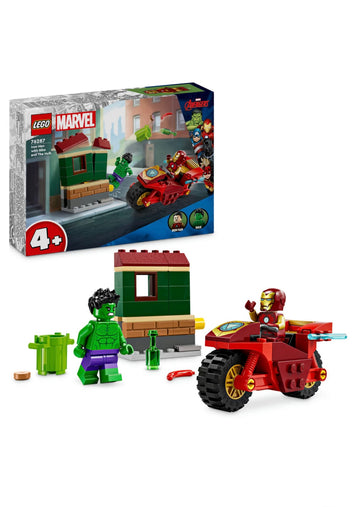 Lego- Marvel Iron Man con moto e the Hulk