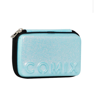 Comix- Astuccio maxi zip completo azzurro glitter 2026/27