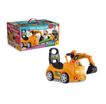 Lisciani- Corotina cavalcabile 2in1 primi passi bulldozer luci e suoni