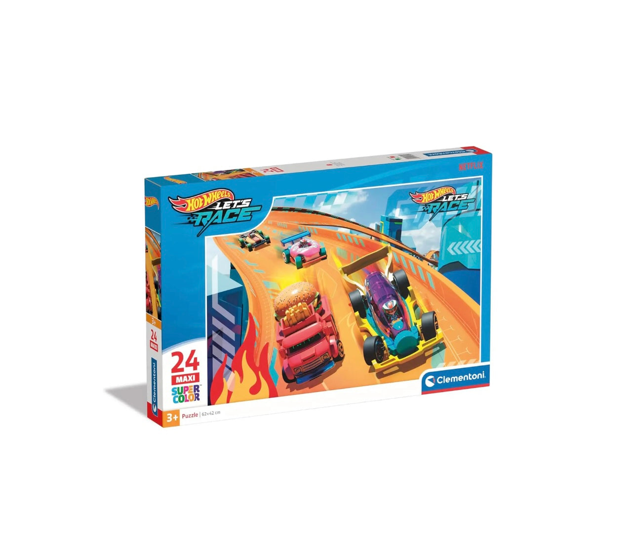 Clementoni Hotwheels- Puzzle maxi 24 pezzi