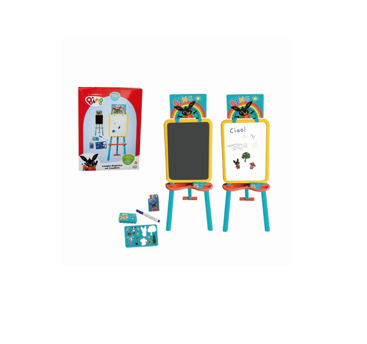 Bing- Lavagna magnetica con cavalletto double face