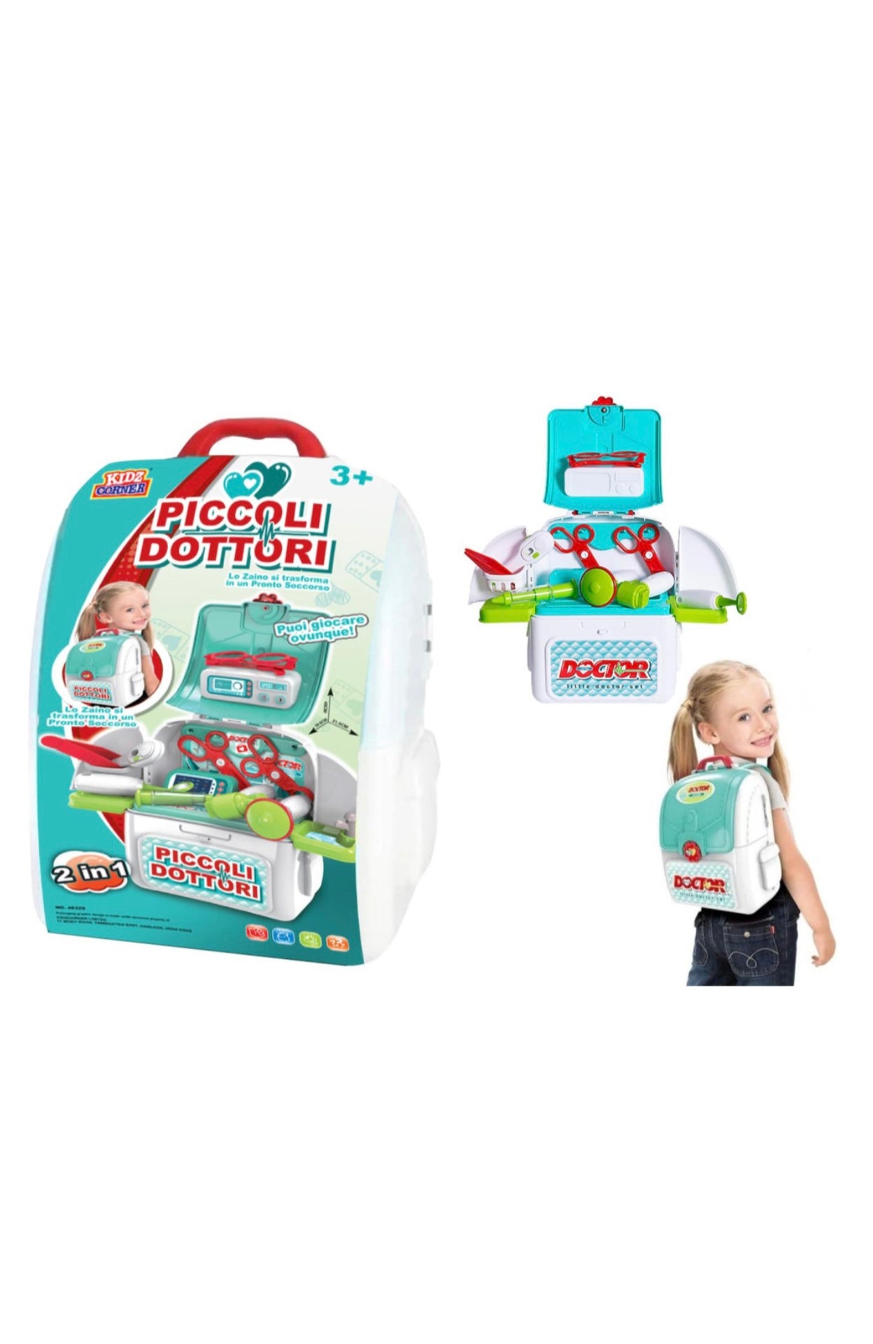 Kidz Corner- play set zainetto dottore con accessori