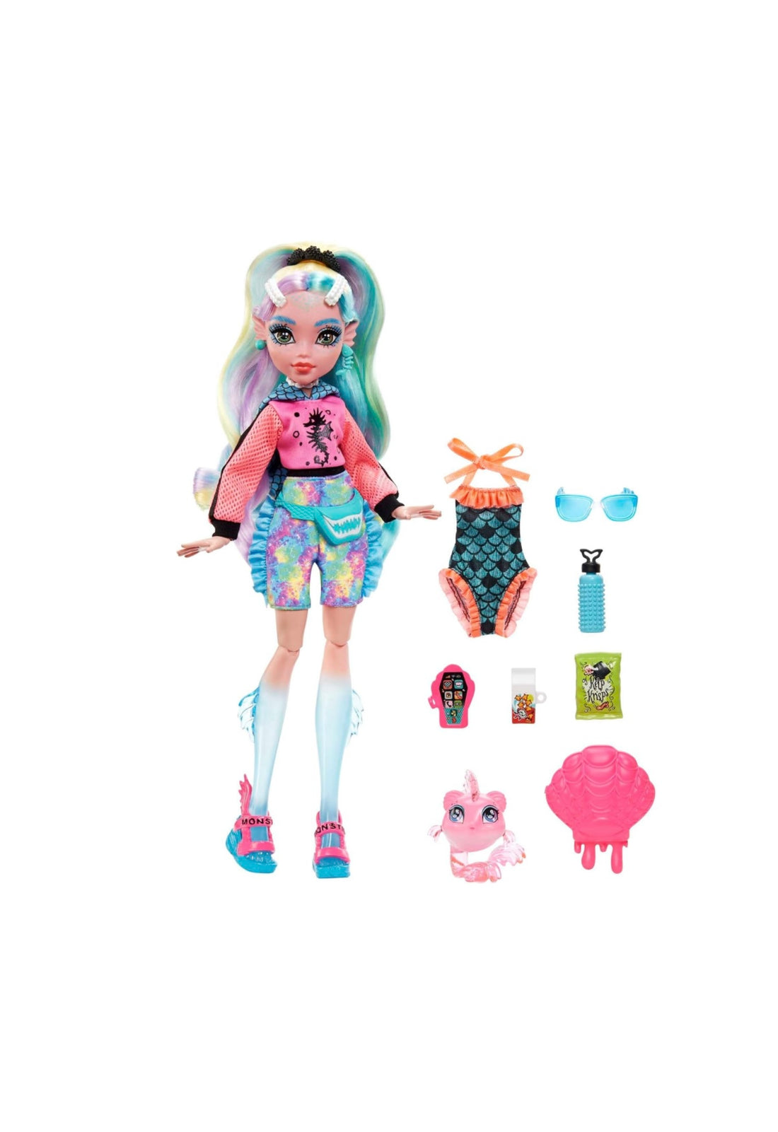 Monster High- bambola con accessori lagoona blue Neptuna