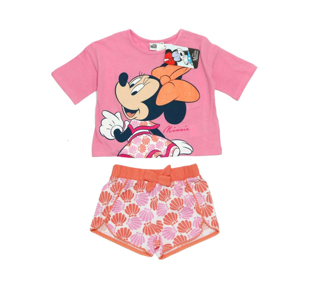 MINNIE MOUSE- COORDINATO FIOCCO GLITTER COTONE