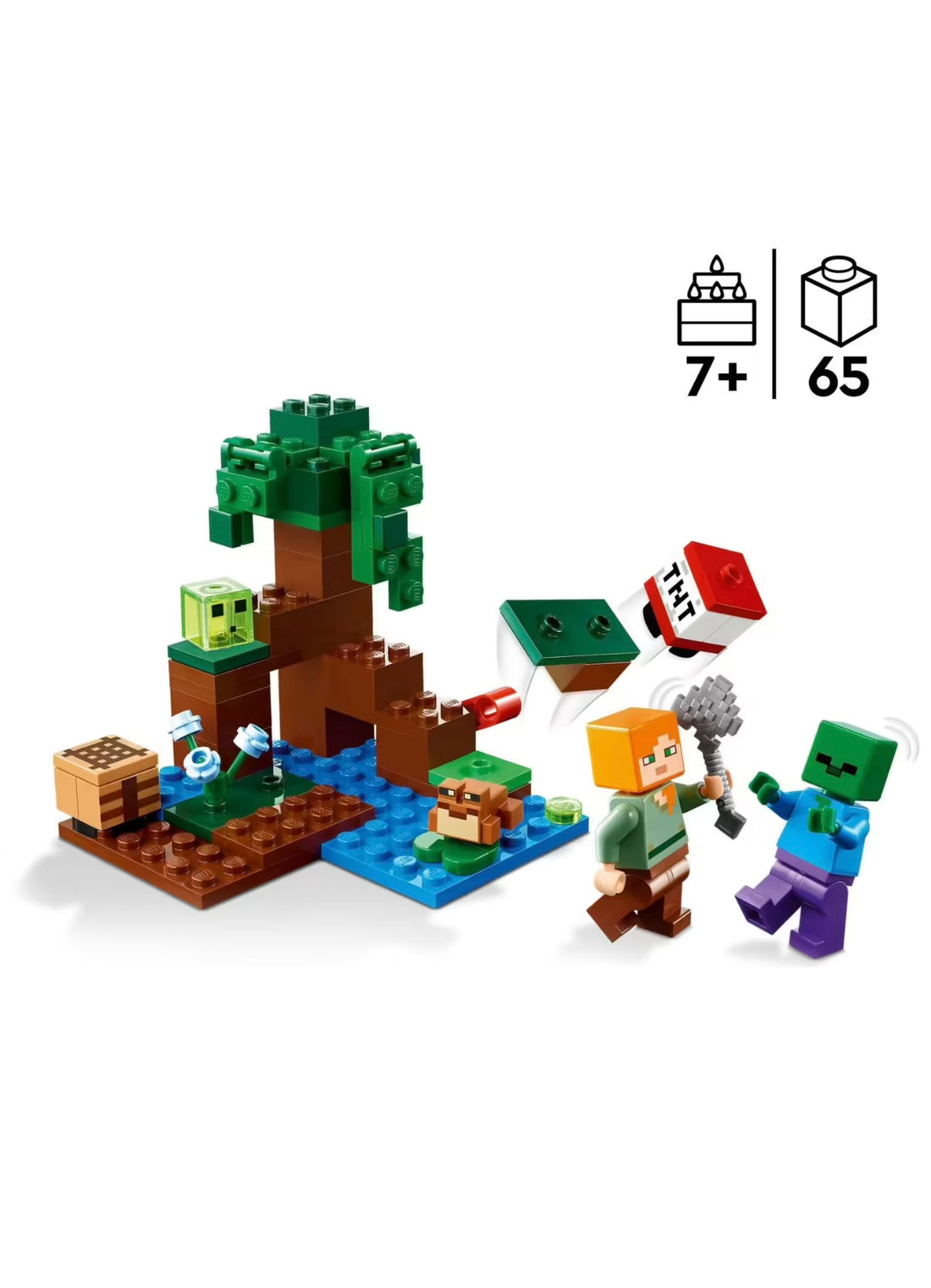 Lego- Minecraft avventura nella palude con Alex e zombie