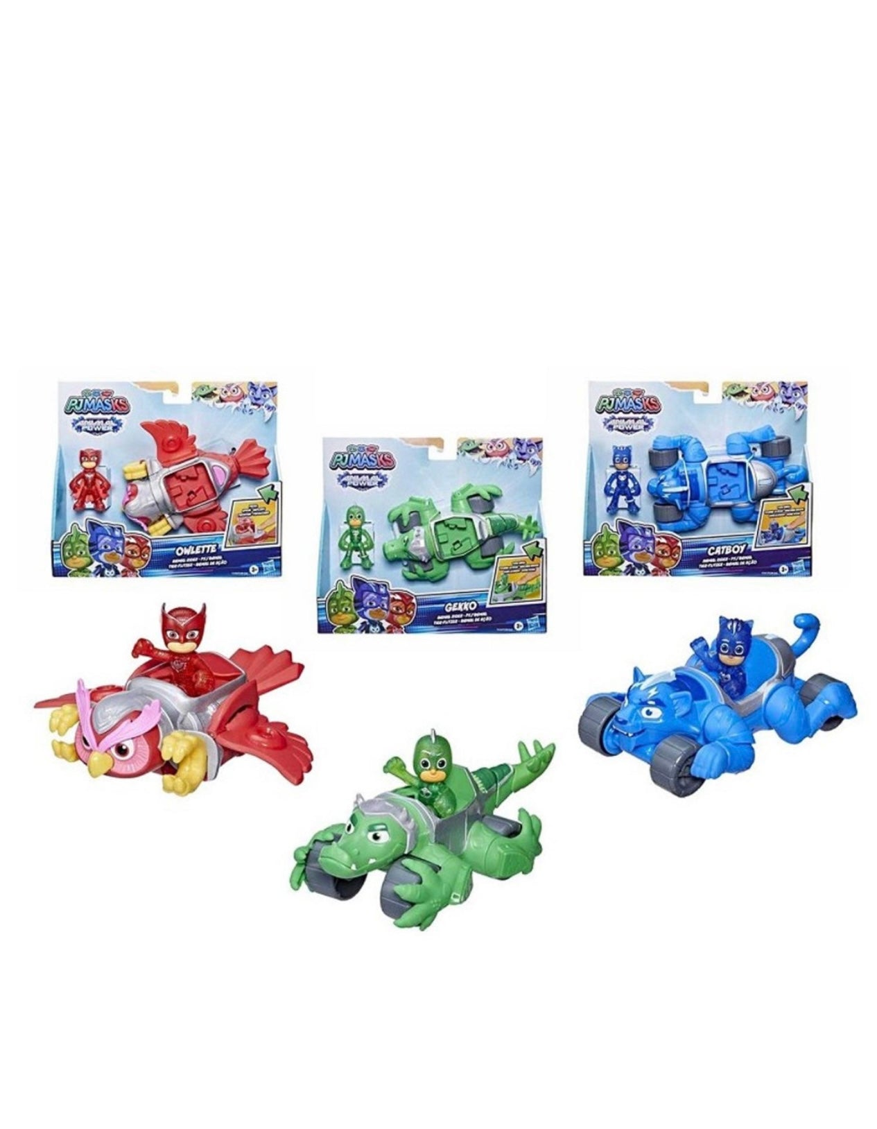Pj Masks- veicoli animal raider con personaggio