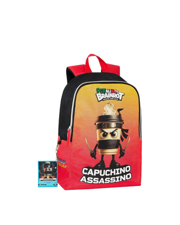 Brainrot- Zainetto asilo Capuchino assasino con ciondolo incluso