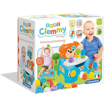 Clementoni- Clemmy poltroncina porta Mattoncini con 10 soft Clemmy