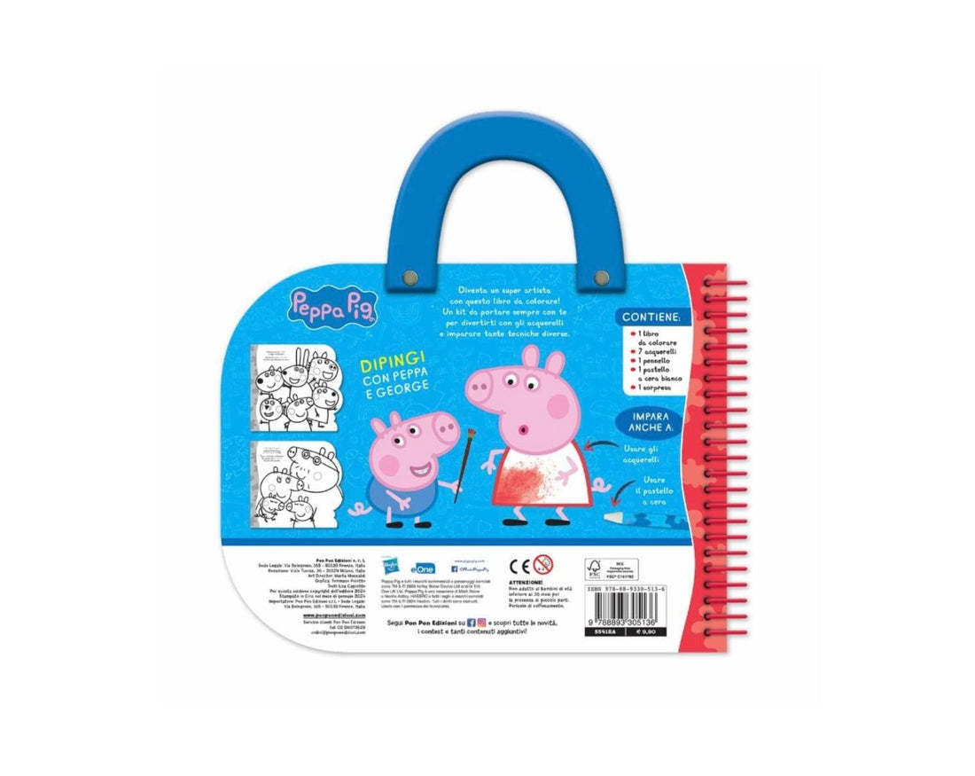 Peppa Pig- Valigetta con acquarelli