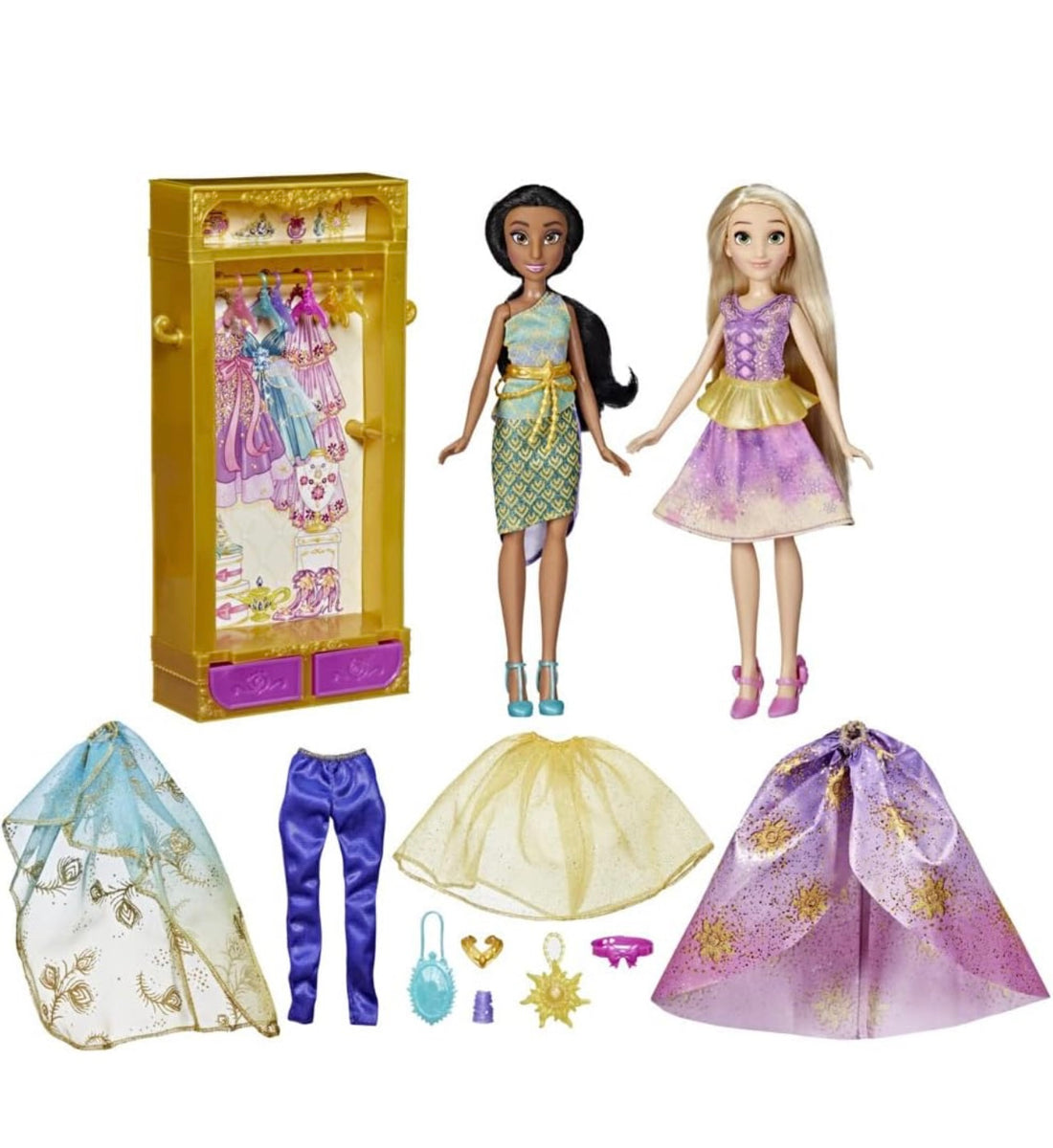 HASBRO- DISNEY PRINCESS ARMADIO CON JASMINE E RAPUNZEL