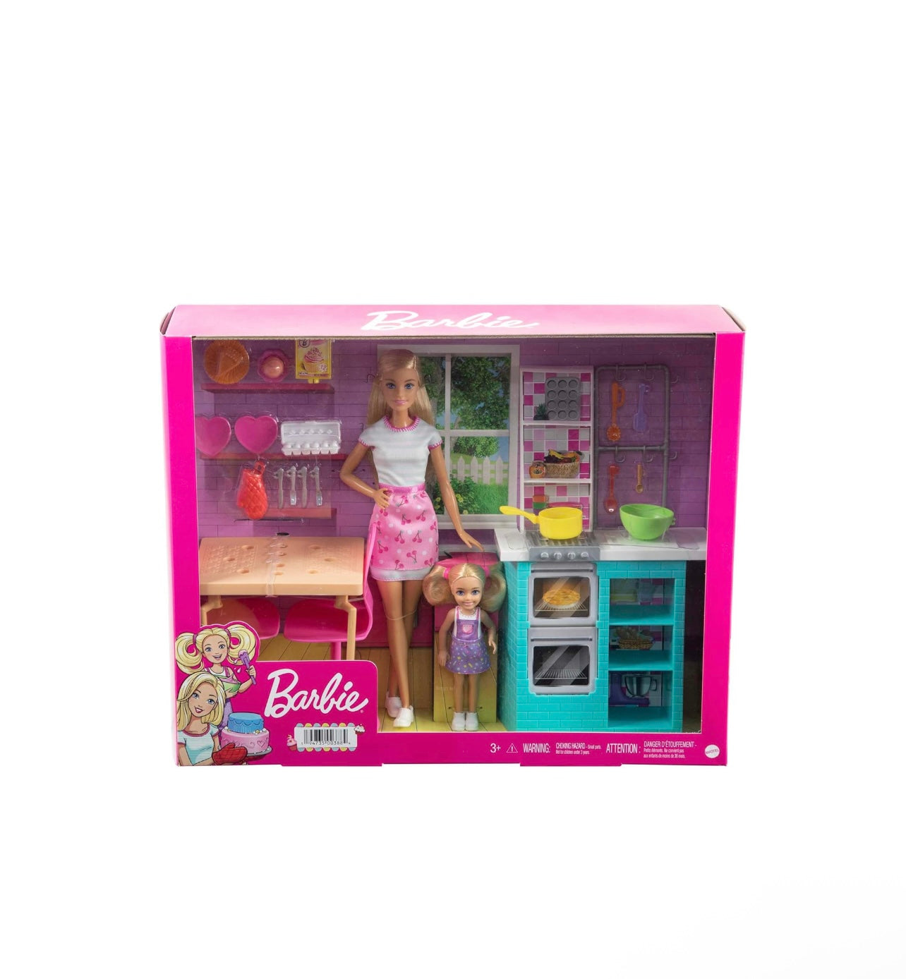 Barbie- Playset Barbie e Shelly in cucina con accessori