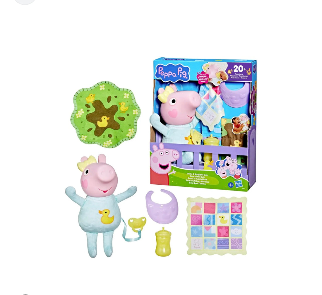 Peppa Pig- Baby Evie interattiva con accessori