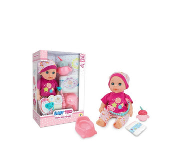 Baby Teo- Bambolotto beve e fa pipì con voce e accessori