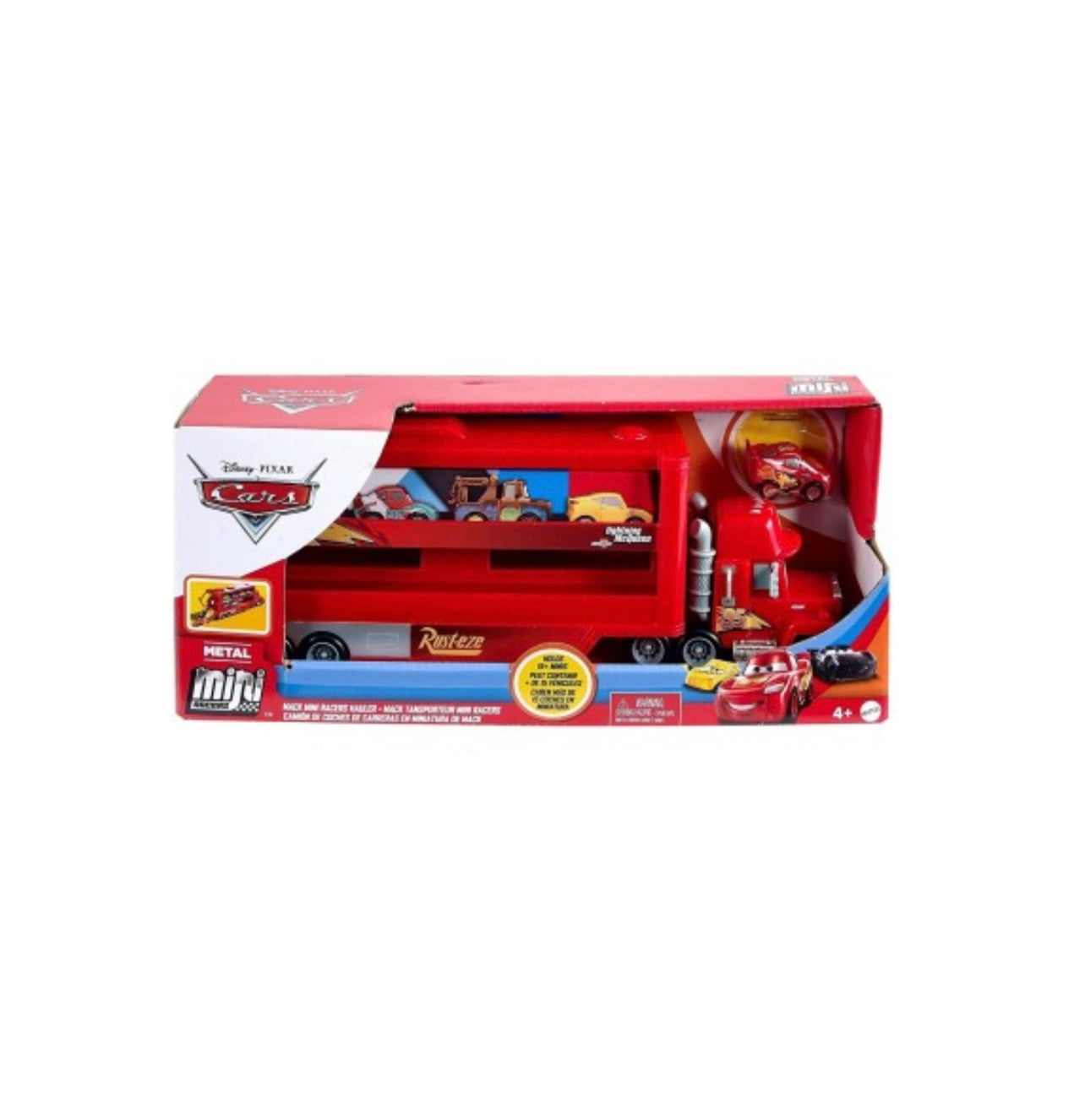 Disney Pixar Cars- Camion trasportatore mini racers con Saetta McQueen