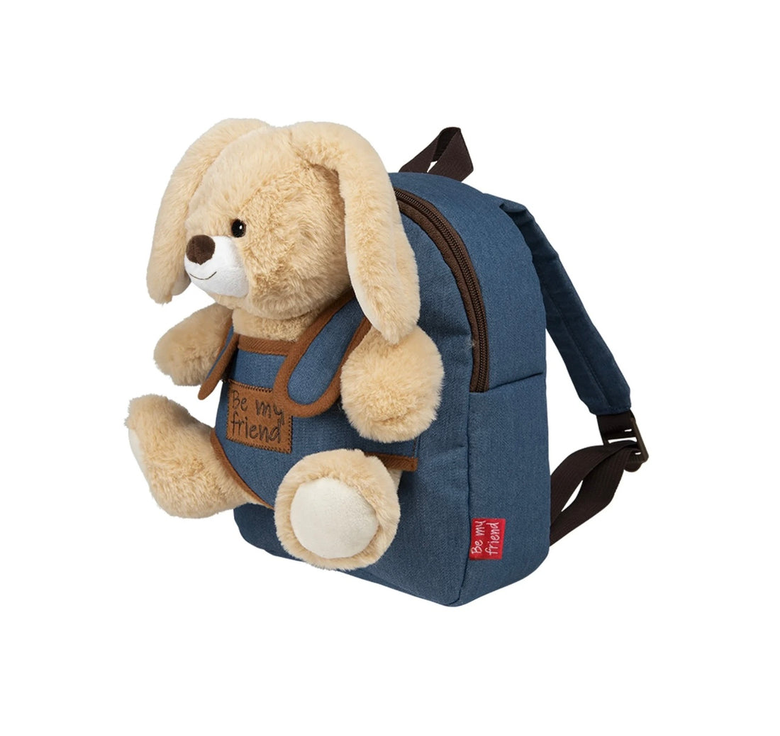 Perletti- zainetto denim con peluche coniglietto Bob estraibile