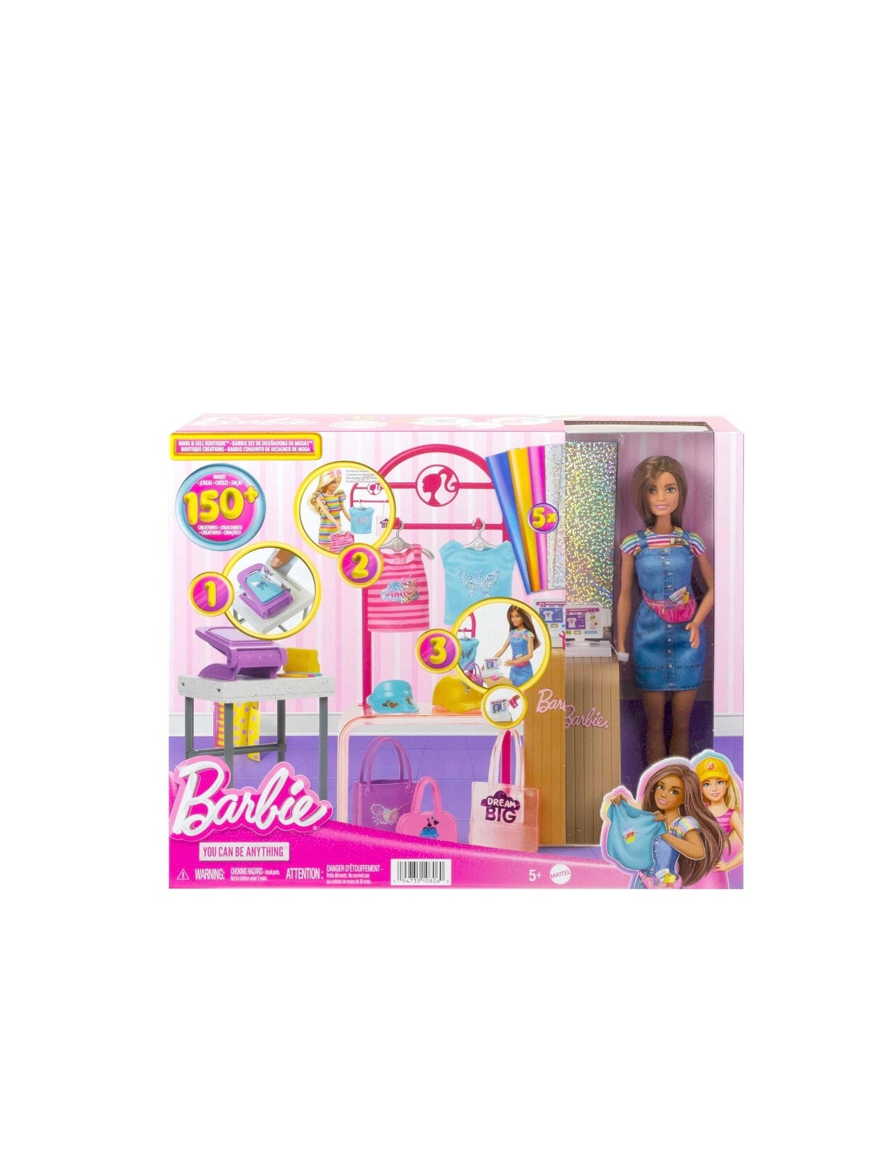 Barbie- Boutique della moda Playset con bambola inclusa 150+look