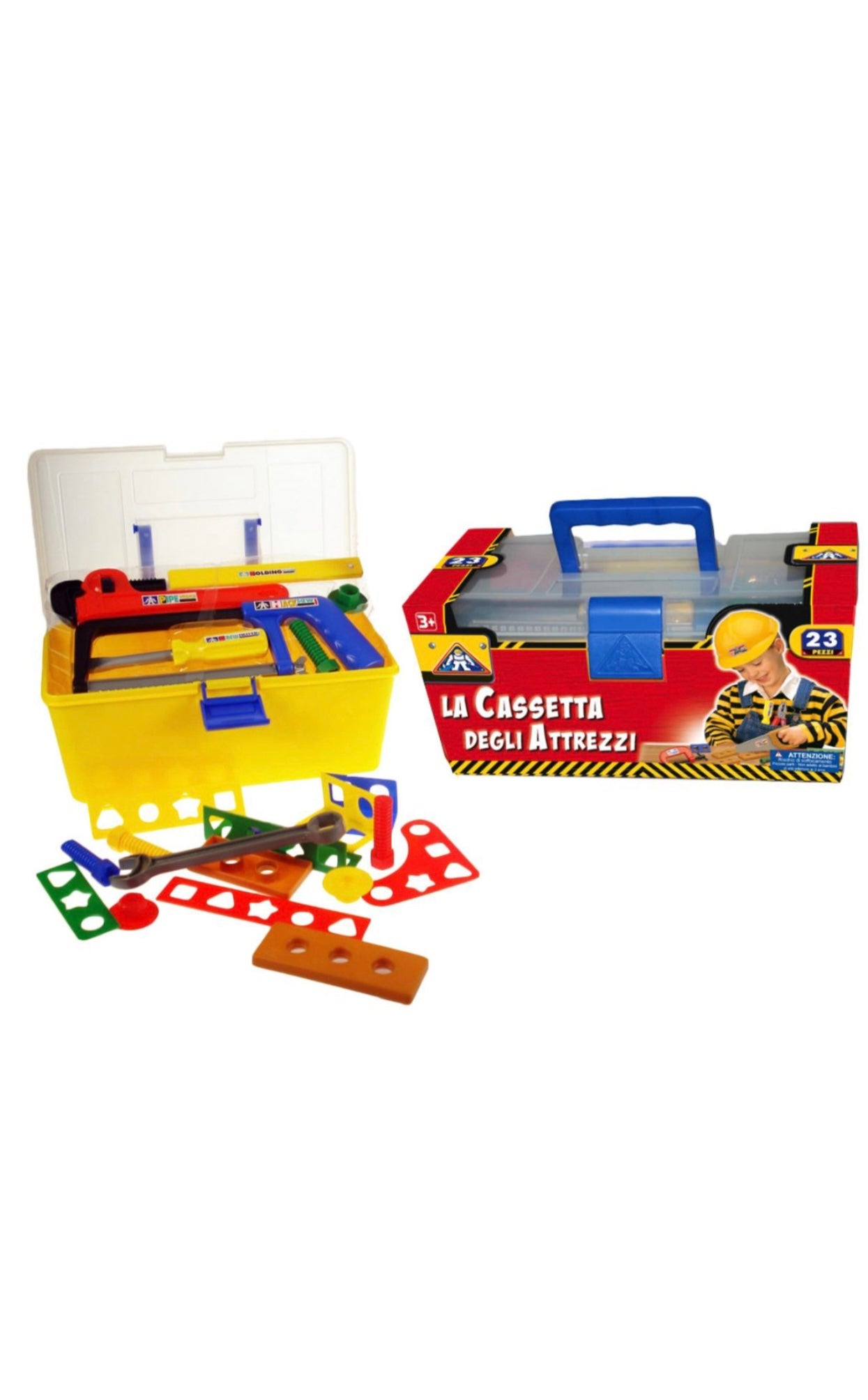 Kidz Corner- cassetta con attrezzi lavoro 23 pezzi