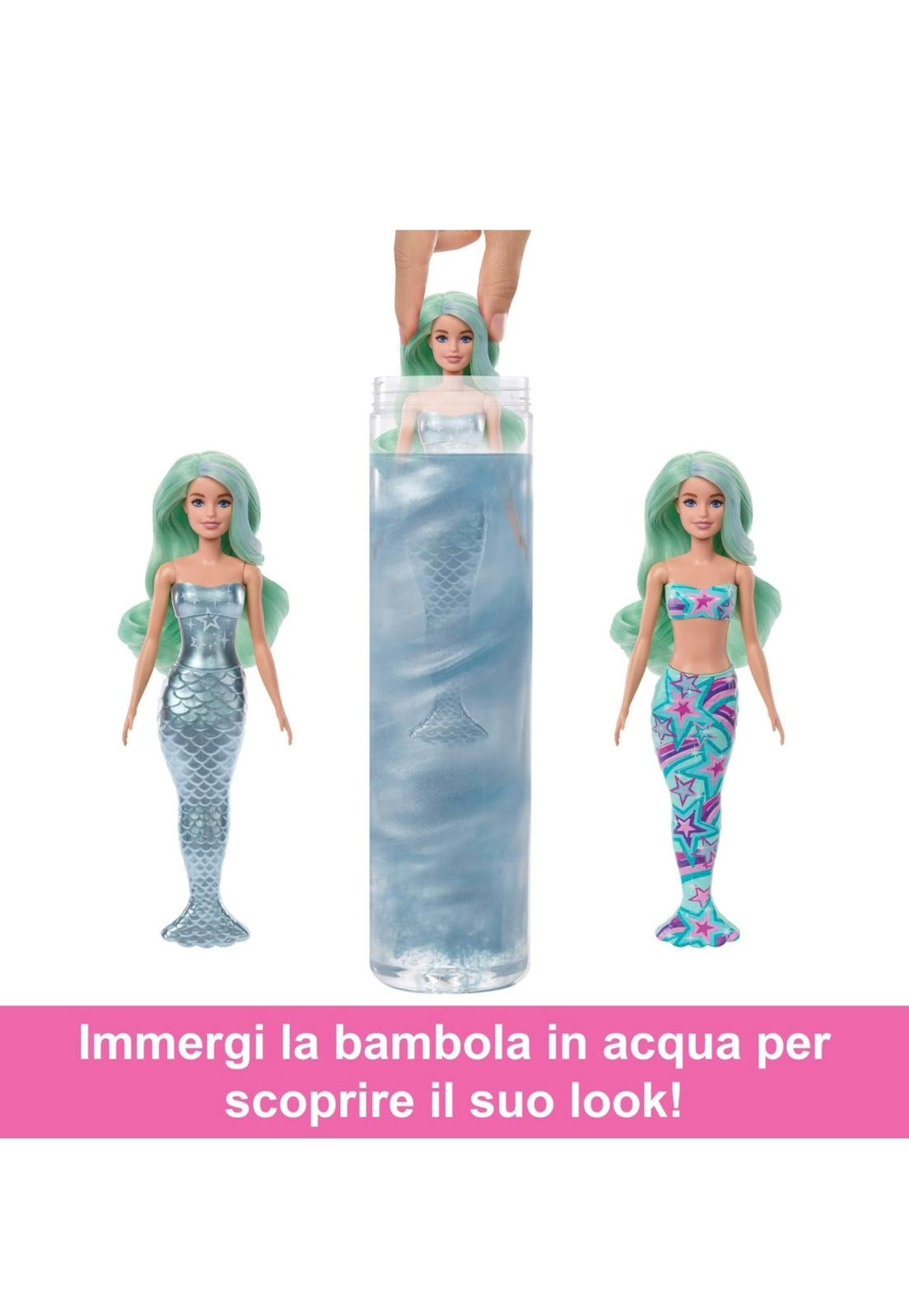 Barbie- Color reveal serie sirena con accessori