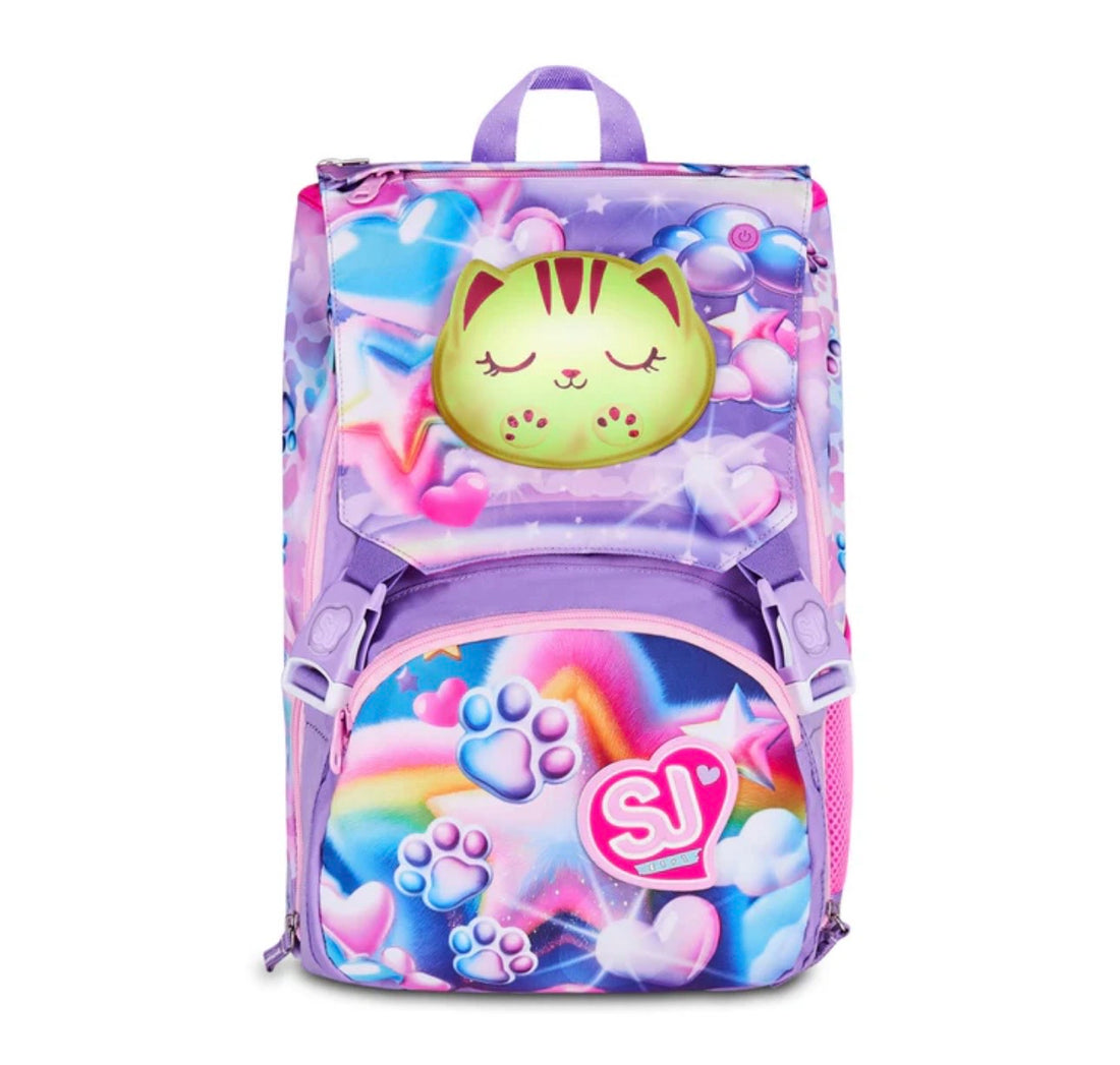 SJ Gang- Zaino estensibile big glowcat con applicazione luminosa 2026/27