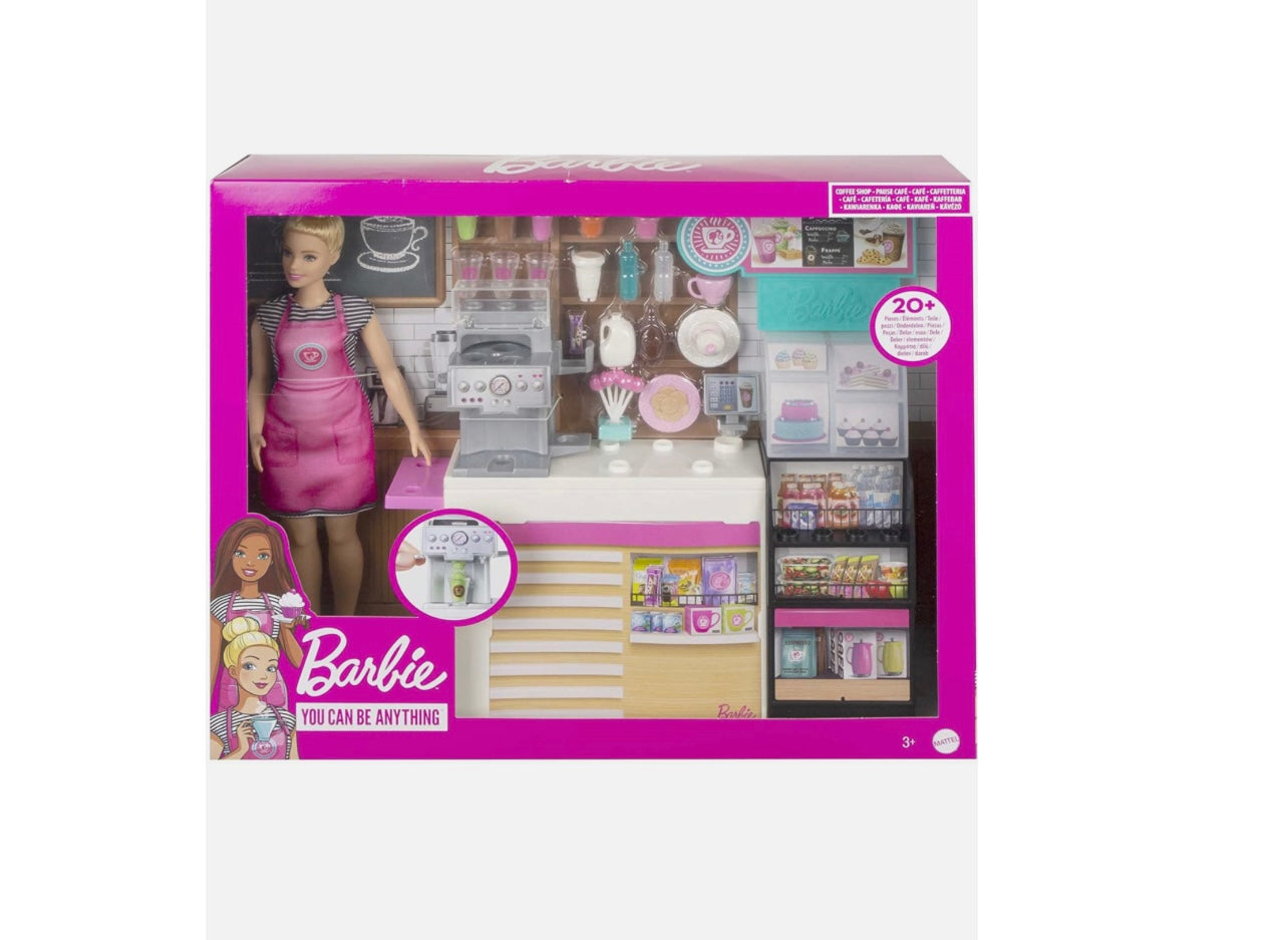 Barbie- Playset Coffetteria con accessori e bambola inclusa