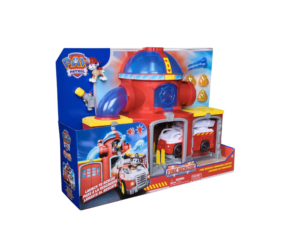 Paw Patrol- Fire rescue stazione dei pompieri con personaggio, luci, suoni e lanciatore