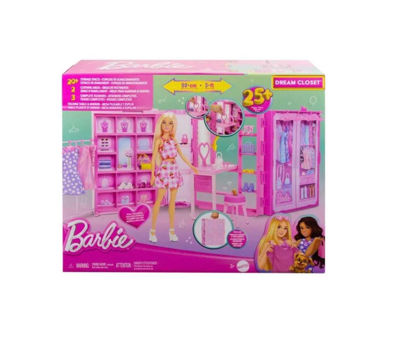 Barbie- Armadio dei sogni con accessori e bambola inclusa