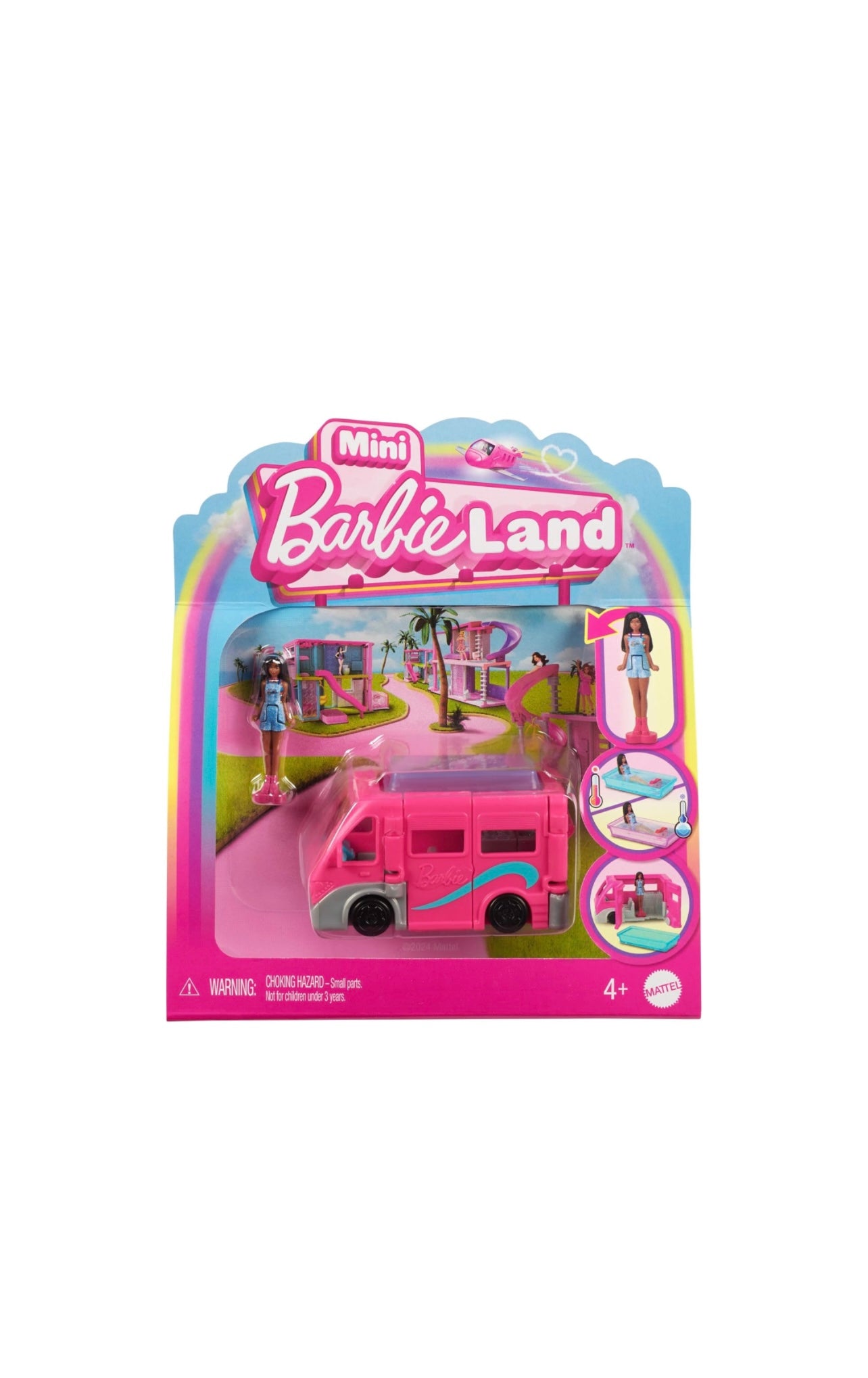 Barbieland- Mini camper dei sogni con bambola a sorpresa cambia colore