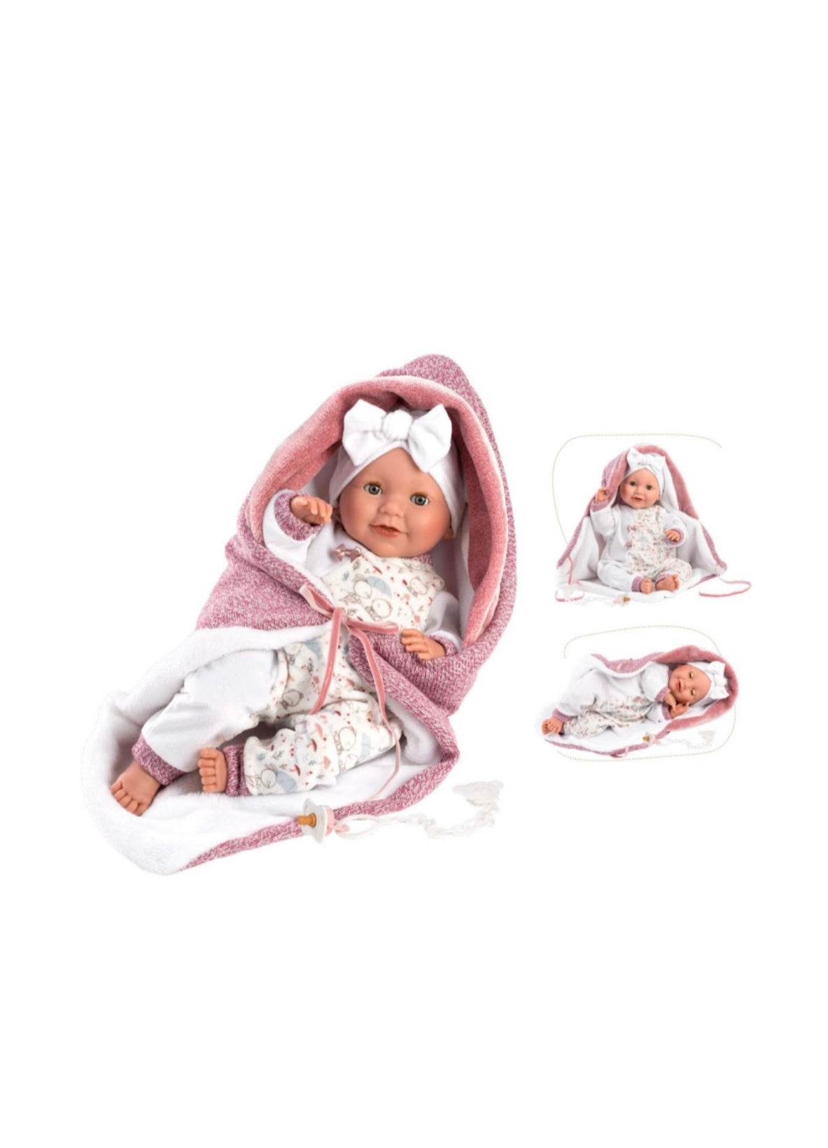 Llorens- Heidi reborn corpo morbido articolato 42cm con scialle rosa