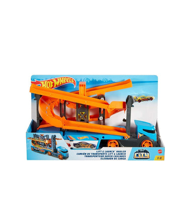 Hot Wheels- City trasportatore solleva e lancia con macchina inclusa