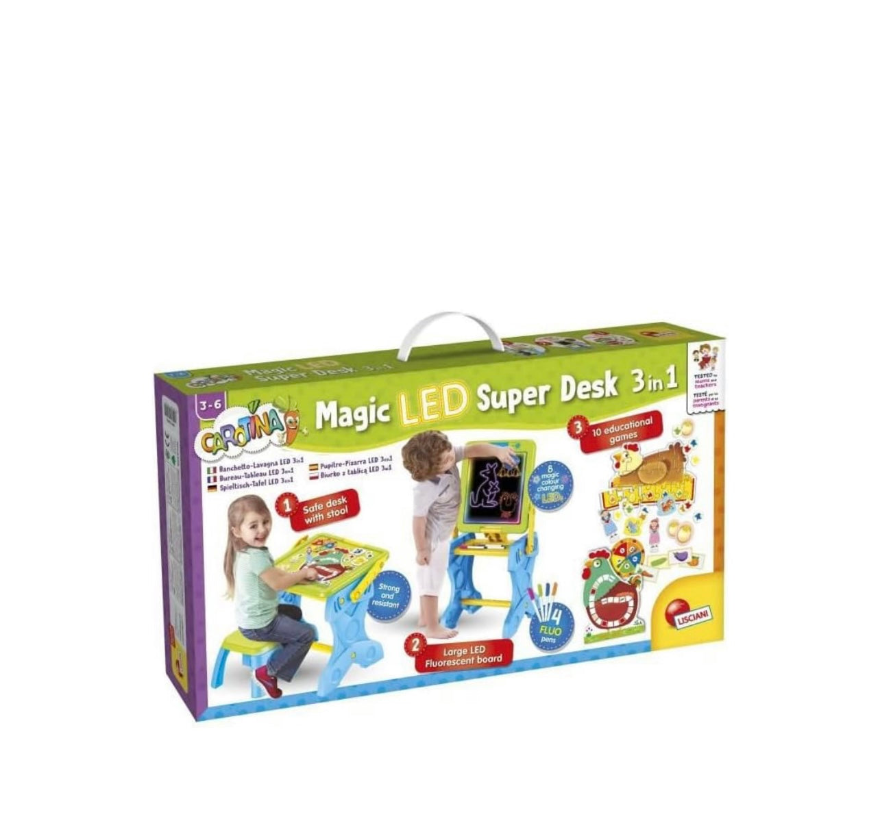 Lisciani- Carotina banchetto/ lavagna led 3in1