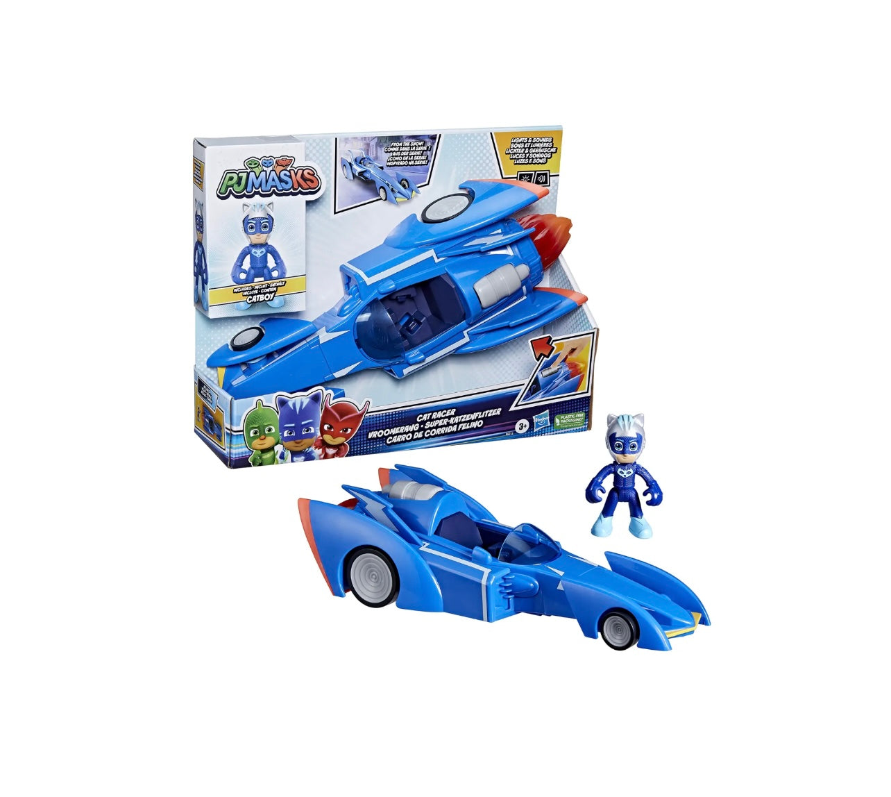 Pj Masks- Cat racer luci e suoni con personaggio incluso