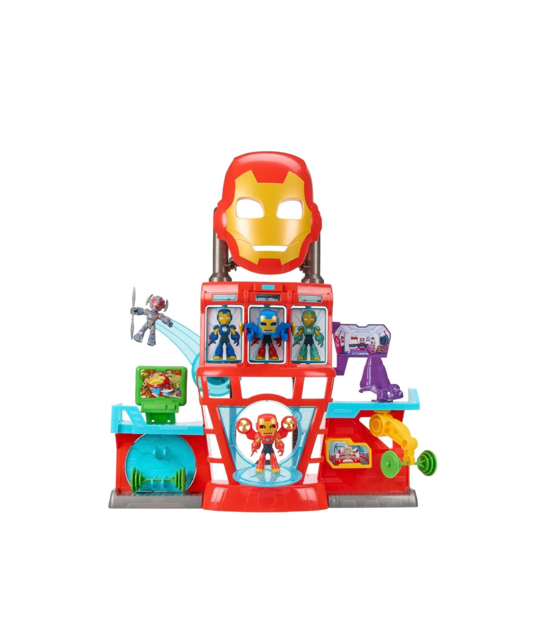 Marvel- Quartier generale Iron Man con personaggi e accessori inclusi elettronico