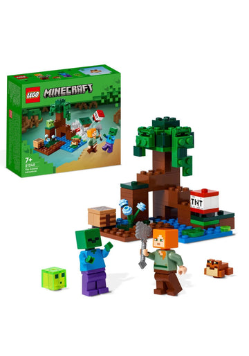 Lego- Minecraft avventura nella palude con Alex e zombie