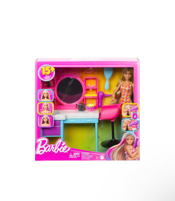 Barbie- Playset salone di bellezza con accessori