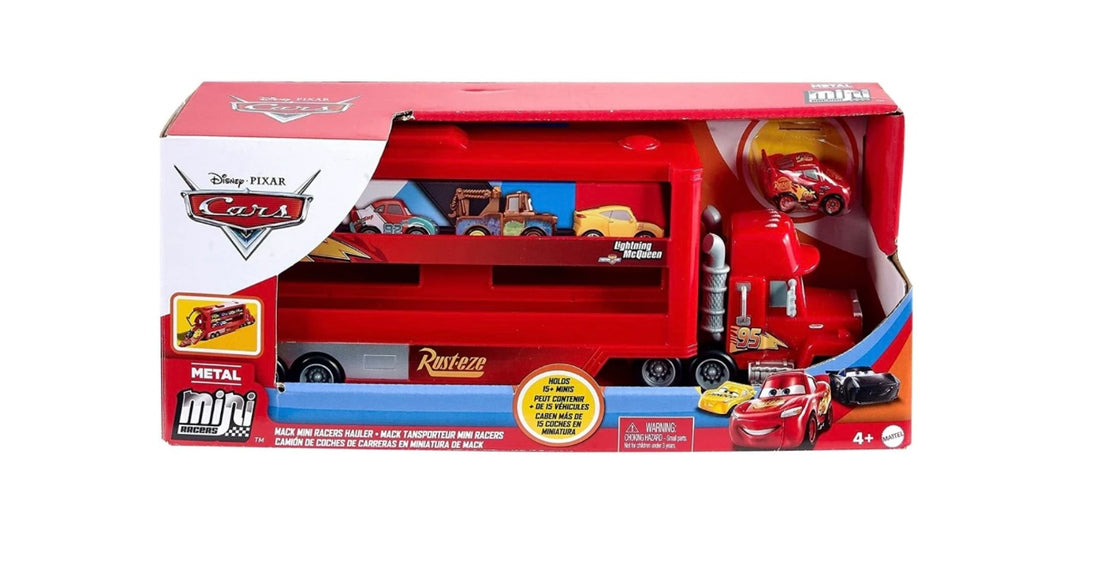 Disney Pixar Cars- Camion trasportatore mini racers con Saetta McQueen