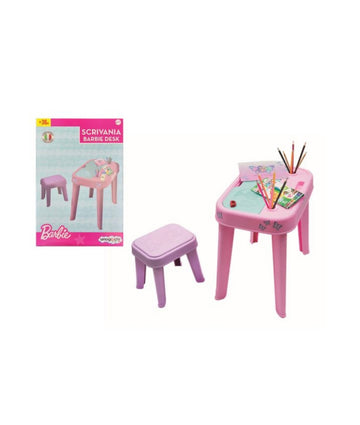 Barbie- Scrivania con sgabello e vano porta oggetti