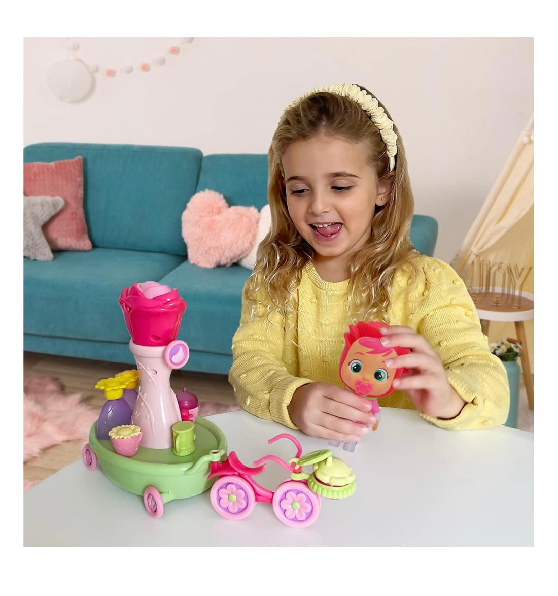 Cry Babies- Playset happy flowers con accessori