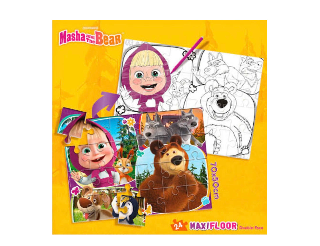 Masha&Orso- Puzzle maxi floor doubleface 24 pezzi