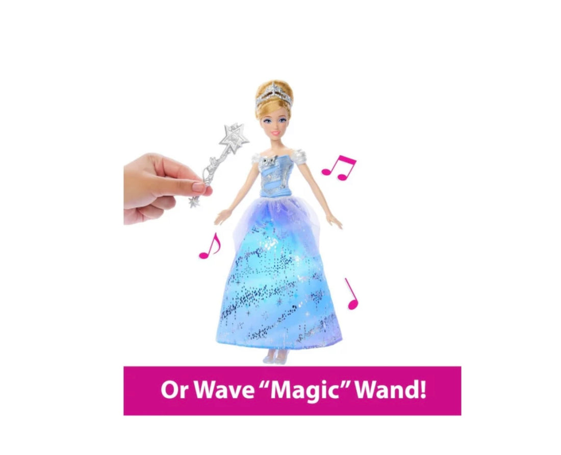 Disney Princess- Cenerentola ballo incantato con abito luminoso e bacchetta sonora