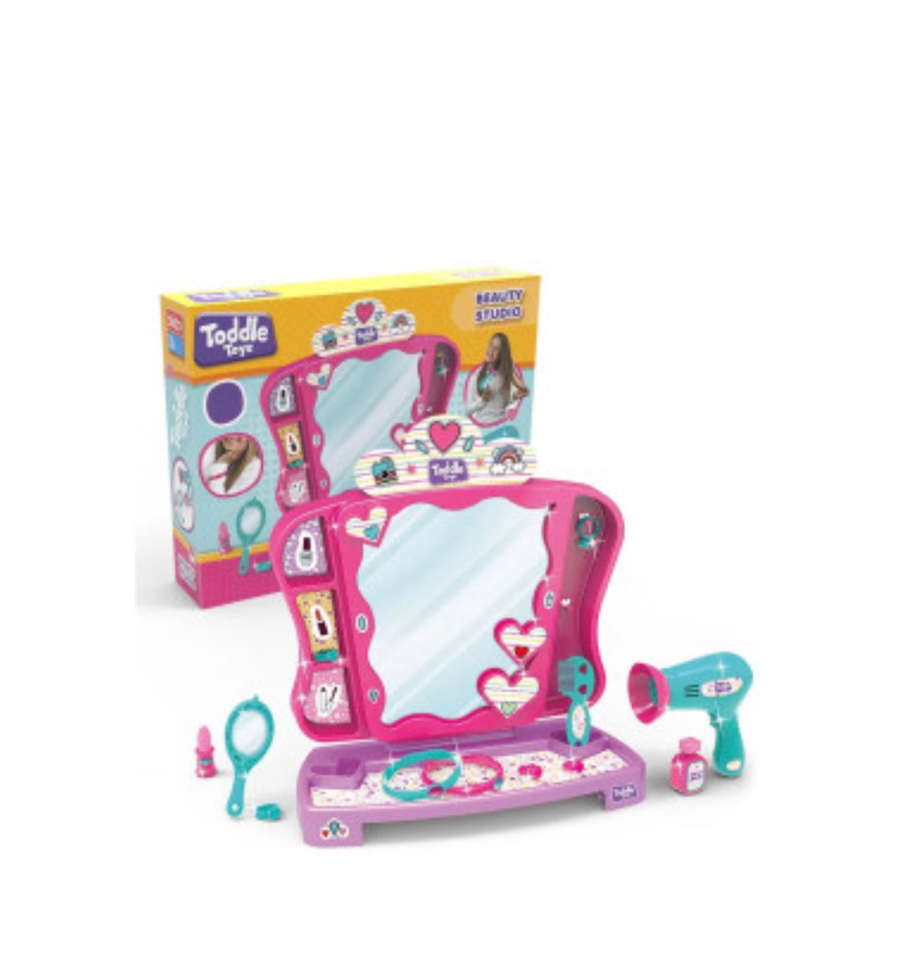 Toddle- Beauty studio Specchiera da tavolo con accessori