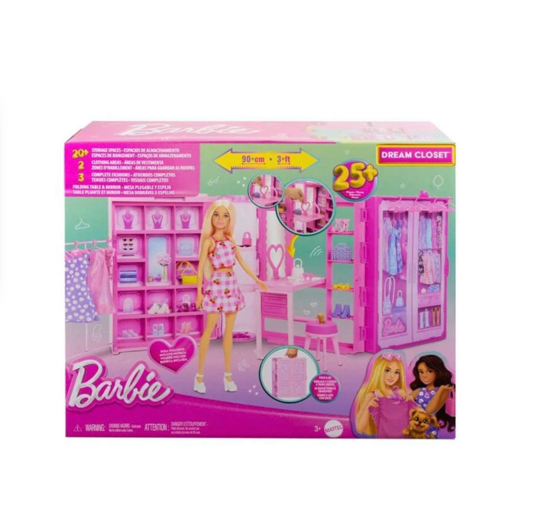 Barbie- Armadio dei sogni con accessori e bambola inclusa