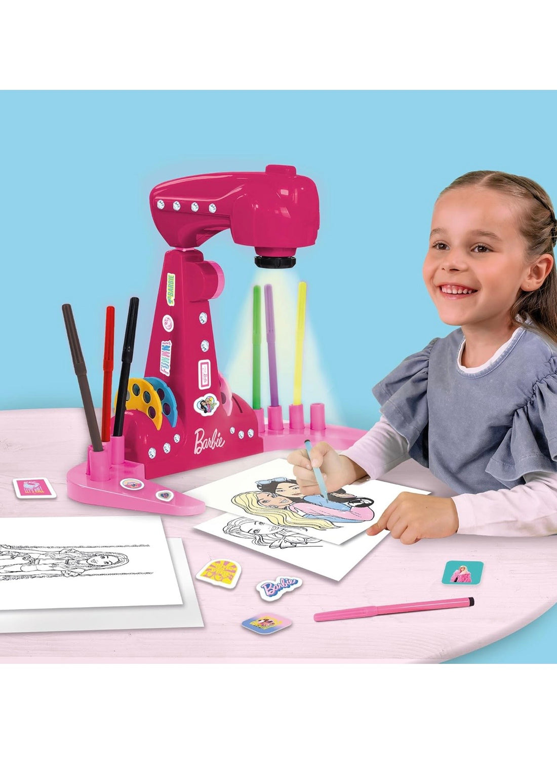 Barbie- Proiettore 4 dischi con accessori