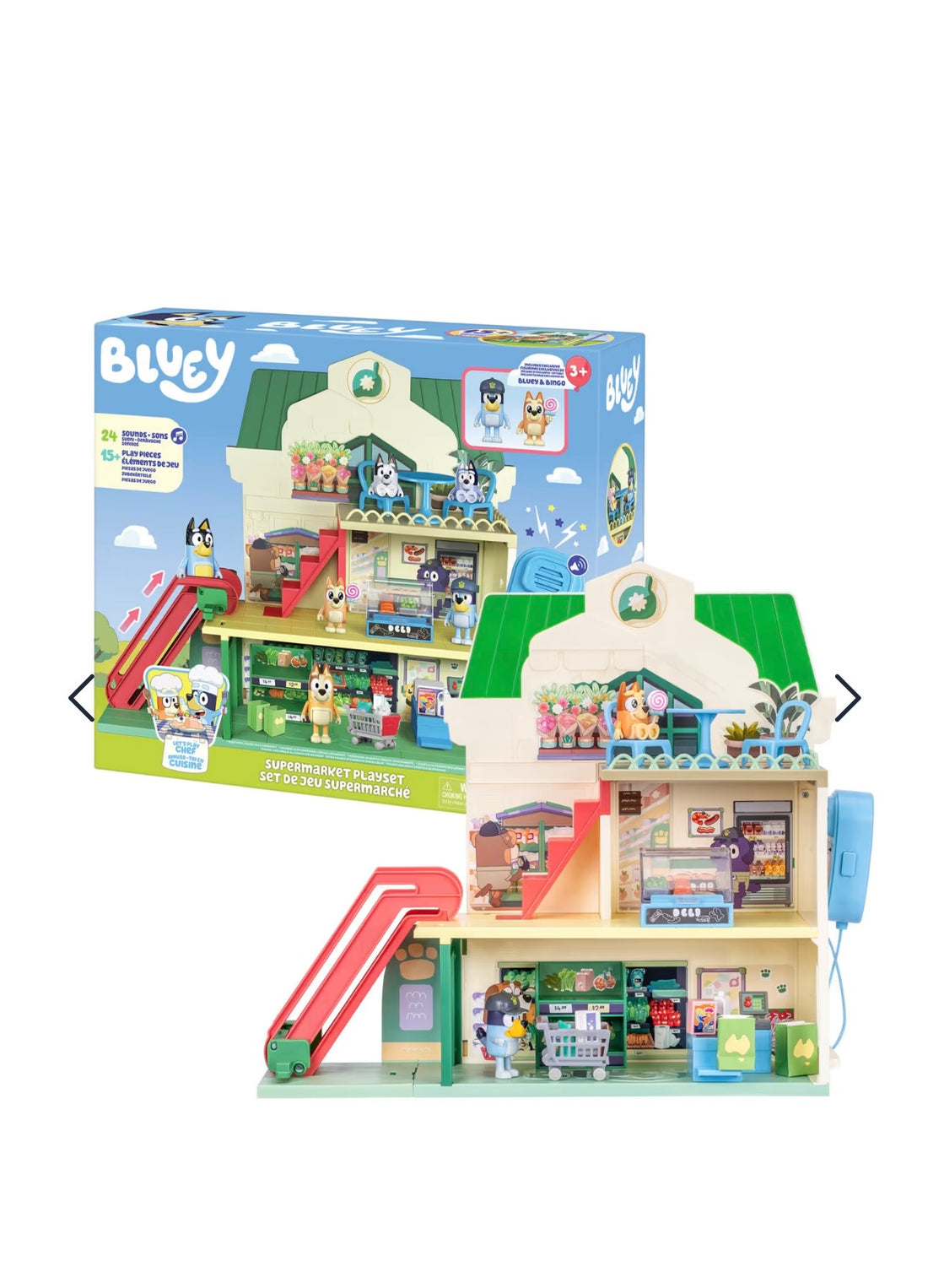 Bluey- Il supermercato di bluey e bingo con luci e accessori